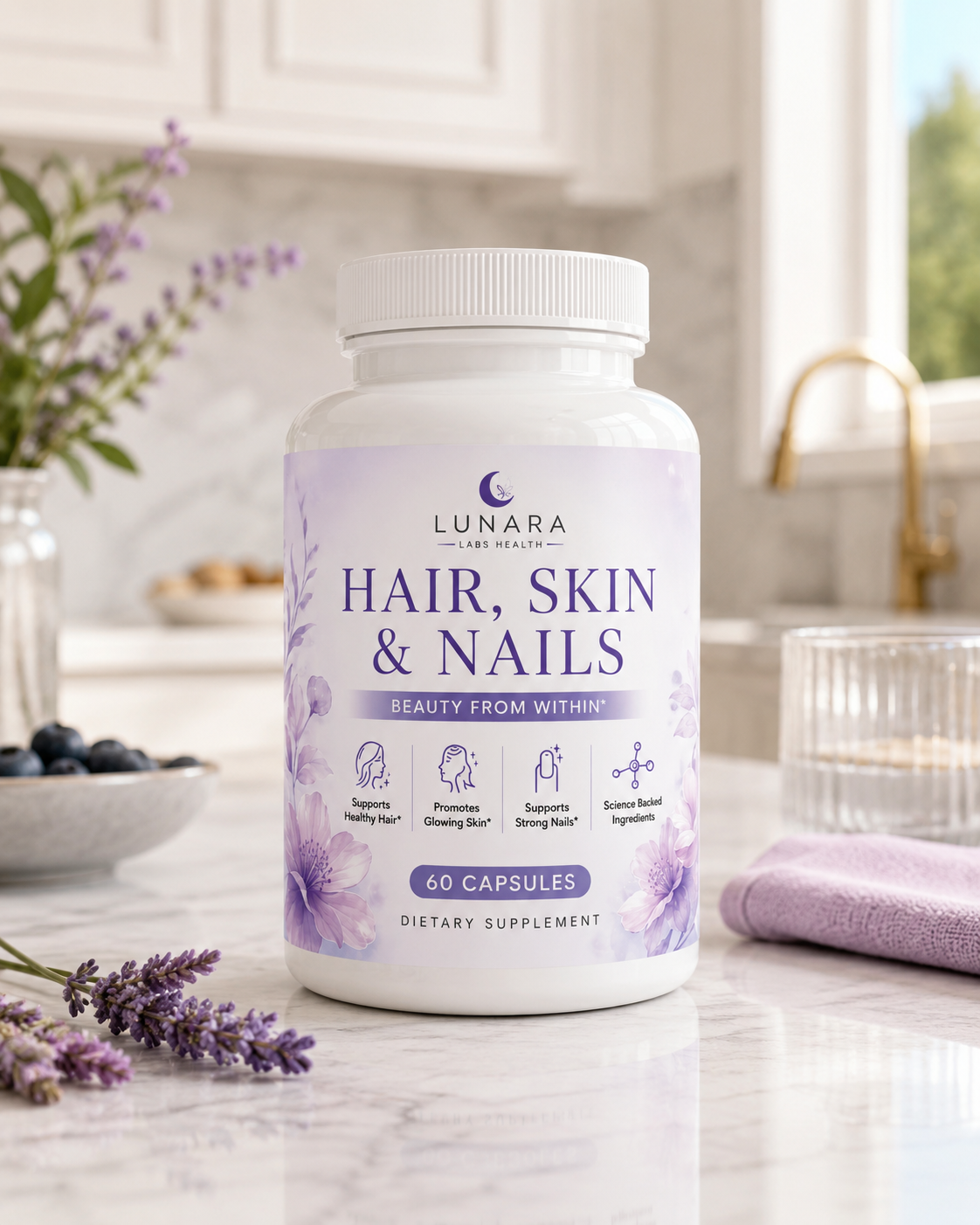 Lunara Health Labs - Hair Skin & Nails Support Supplement