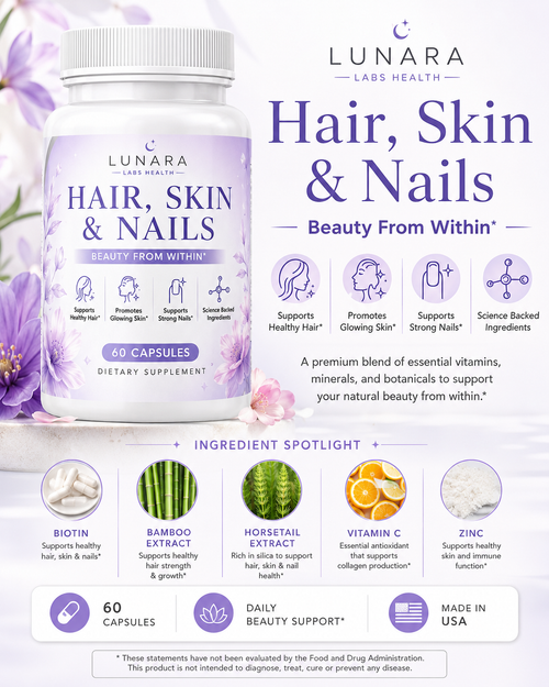 Lunara Labs Hair, Skin & Nails Gummies — Daily Beauty Support