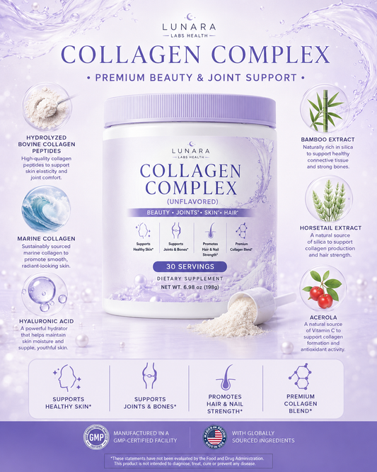 Lunara Health Labs - Collagen Powder Support - Supports Healthy Joints, Skin, Hair