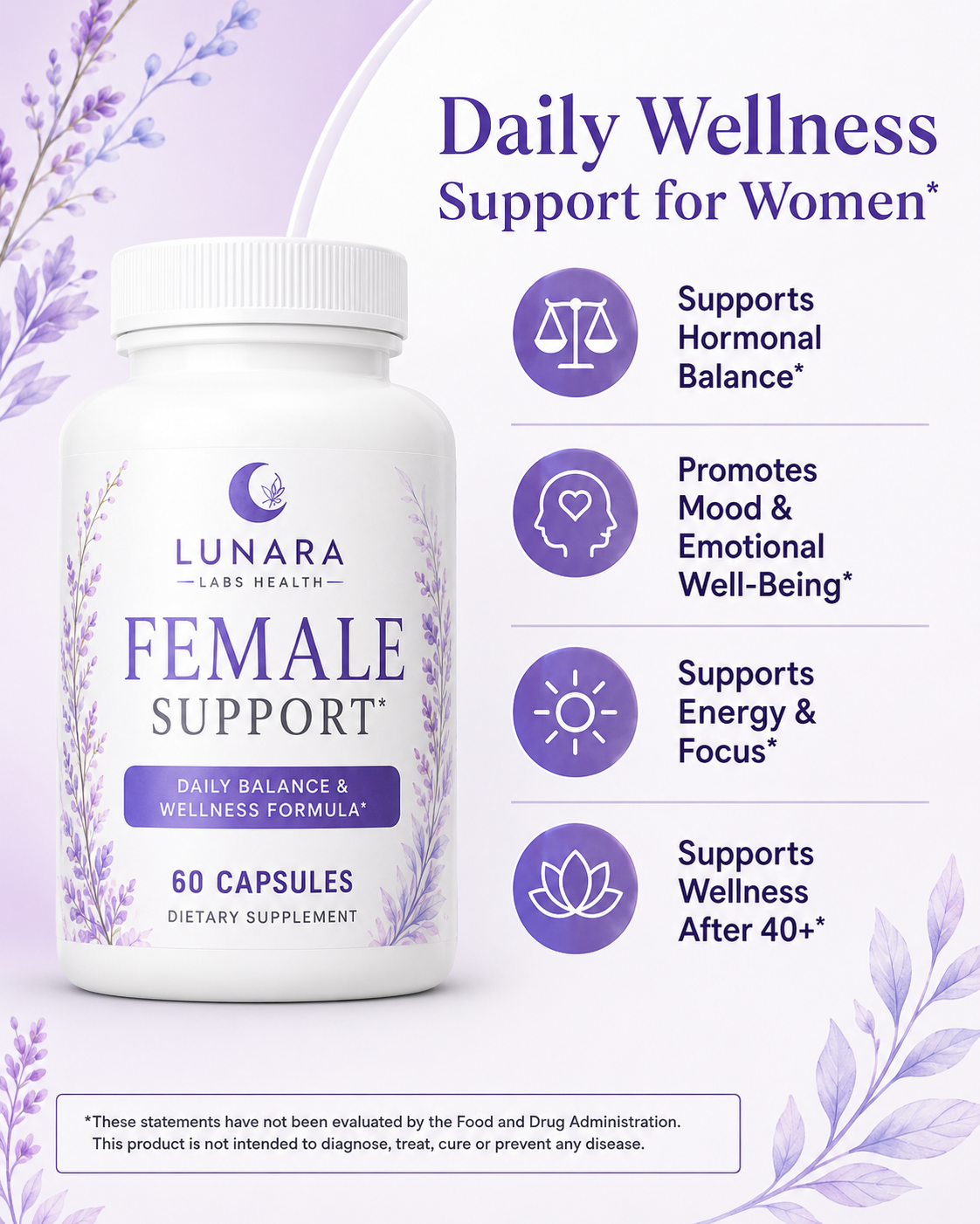 Lunara Labs Female Support — Daily Balance & Vitality Formula for Women